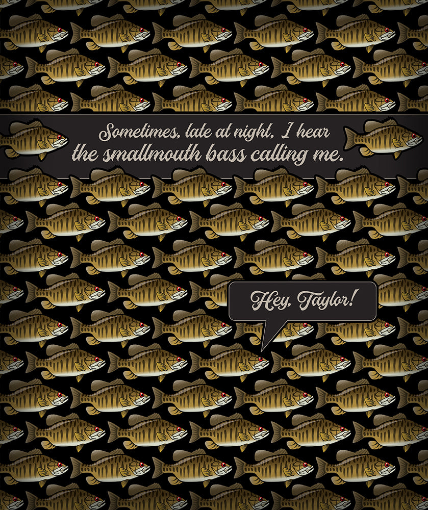 NEW! Personalized Smallmouth Bass Fleece Blanket
