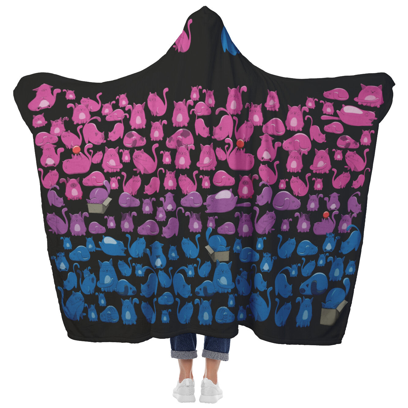 Hooded Blanket -Pride Kittens -Bi