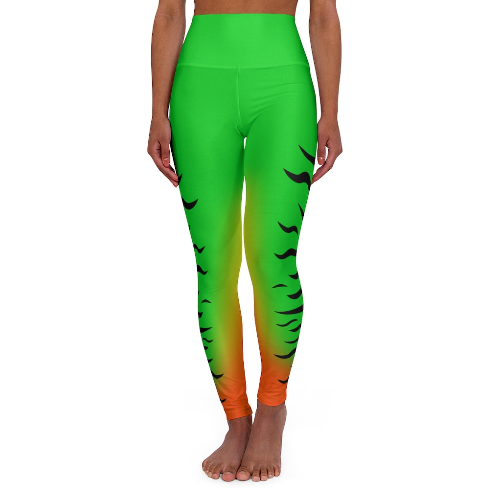 High Waisted Yoga Leggings Black Red Yellow And Green Beating