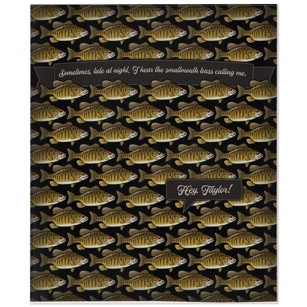 NEW! Personalized Smallmouth Bass Fleece Blanket
