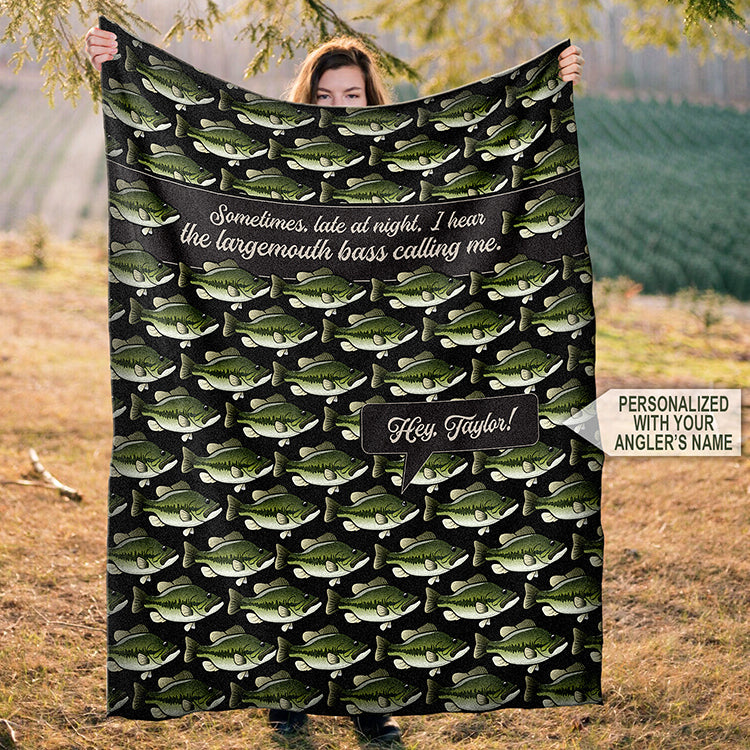 NEW! Personalized Largemouth Bass Fleece Blanket