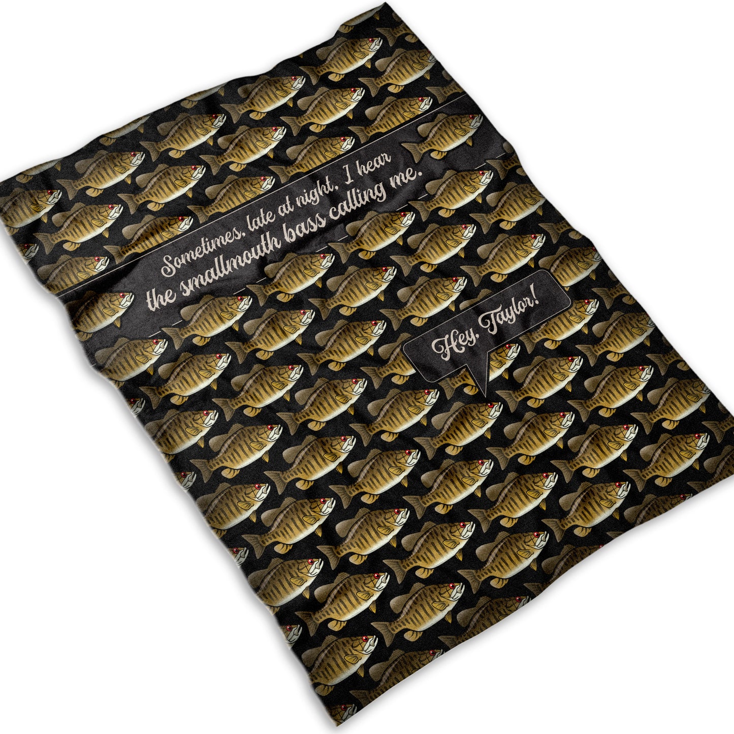 NEW! Personalized Smallmouth Bass Fleece Blanket