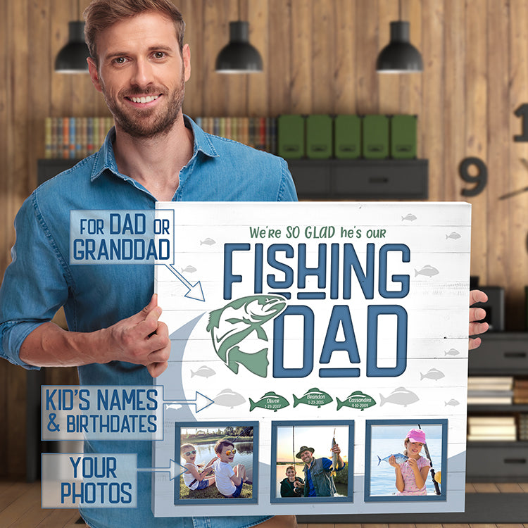 PERSONALIZED Fishing Dad Canvas Print