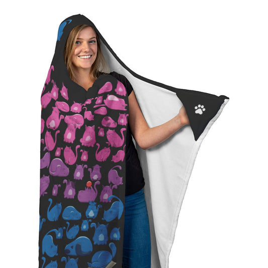 Hooded Blanket -Pride Kittens -Bi